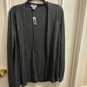 NEW: Old Navy Charcoal Gray Open Sweater / Cardigan - Fall Layering Pice - Large